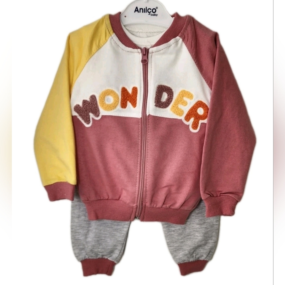 Baby Toddler 3pc Set Long Sleeve Shirt/Pants/Zipped Jacket Size 12-18 Months
